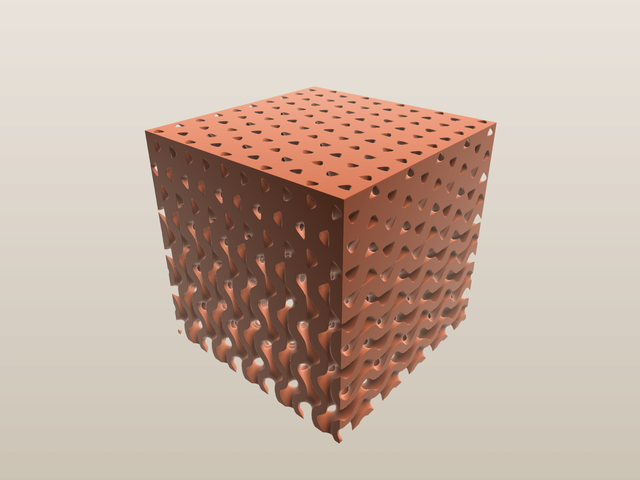 Graded gyroid slab